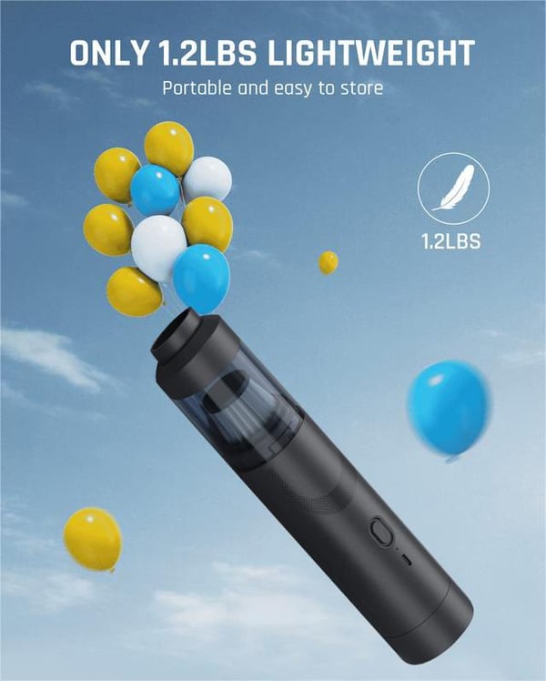ShineLux Auto™️ V8 Mate Cordless Car Vacuum High Power 13000Pa/30AW White