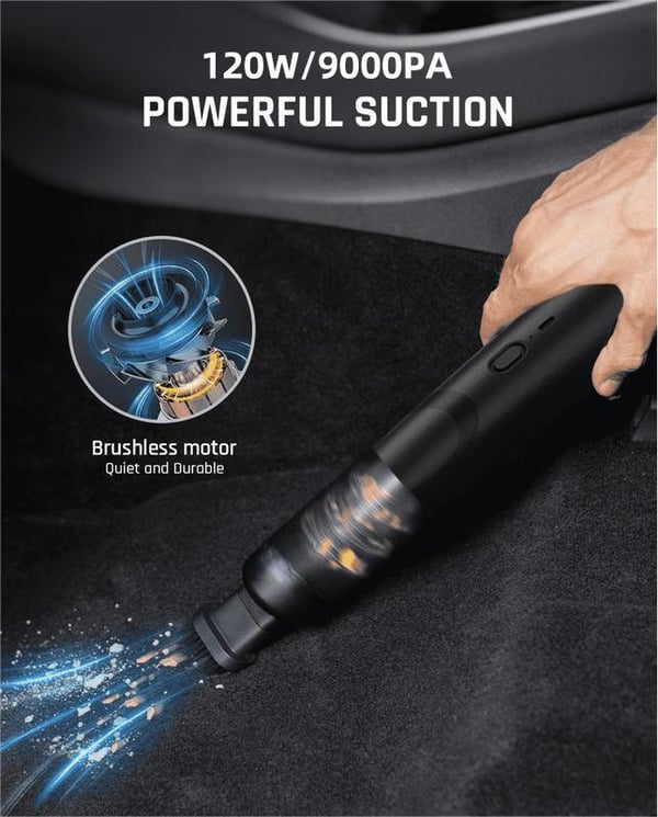 ShineLux Auto™️ V8 Mate Cordless Car Vacuum High Power 13000Pa/30AW White